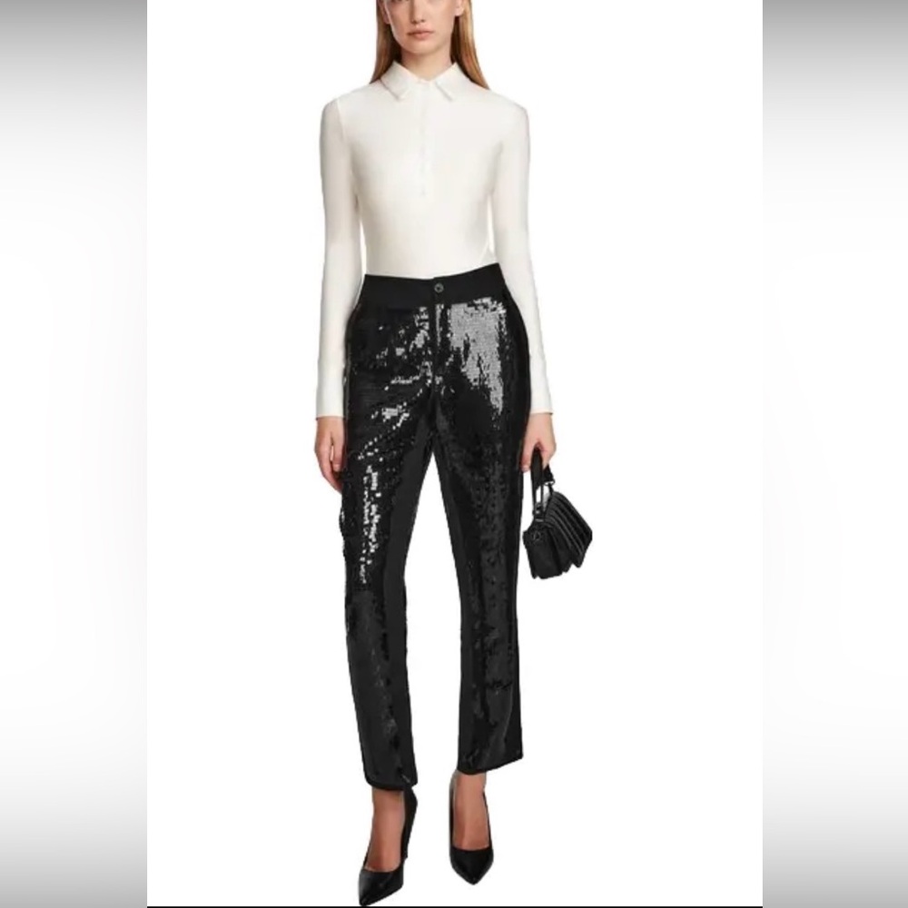 RUDSAK Black Sequin Straight Leg Pants